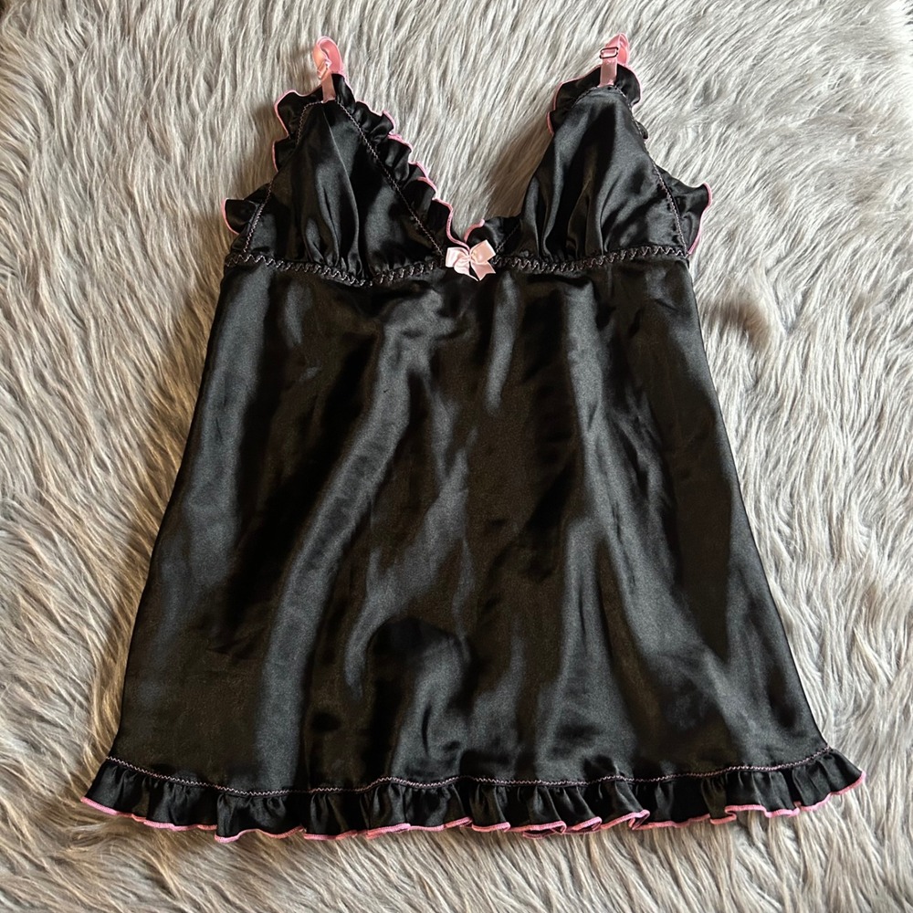 Seductive Wear By Cinema Exoile Lingerie Slip Womens Size Medium Black Pajamas